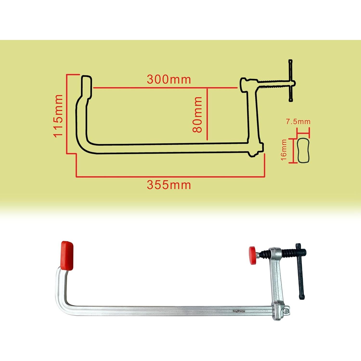 Juego de 4 Abrazaderas F HimaPro 12" Acero Forjado 272 kg