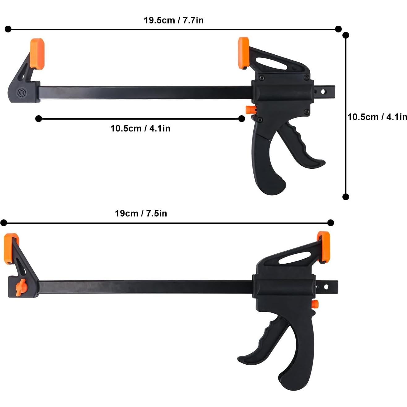 Juego de 14 Abrazaderas de Barra 10 cm Biugaaufai Naranja