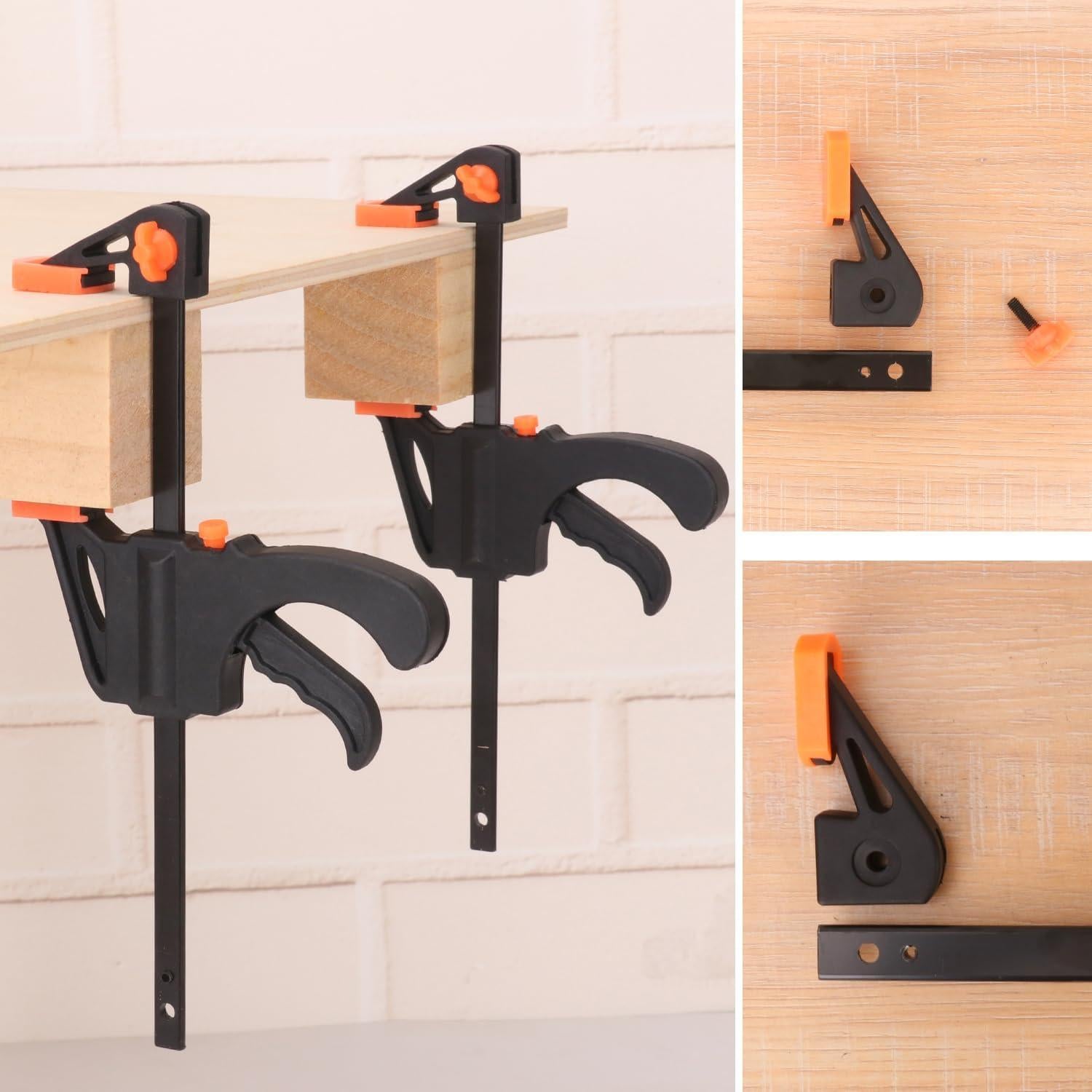 Juego de 14 Abrazaderas de Barra 10 cm Biugaaufai Naranja