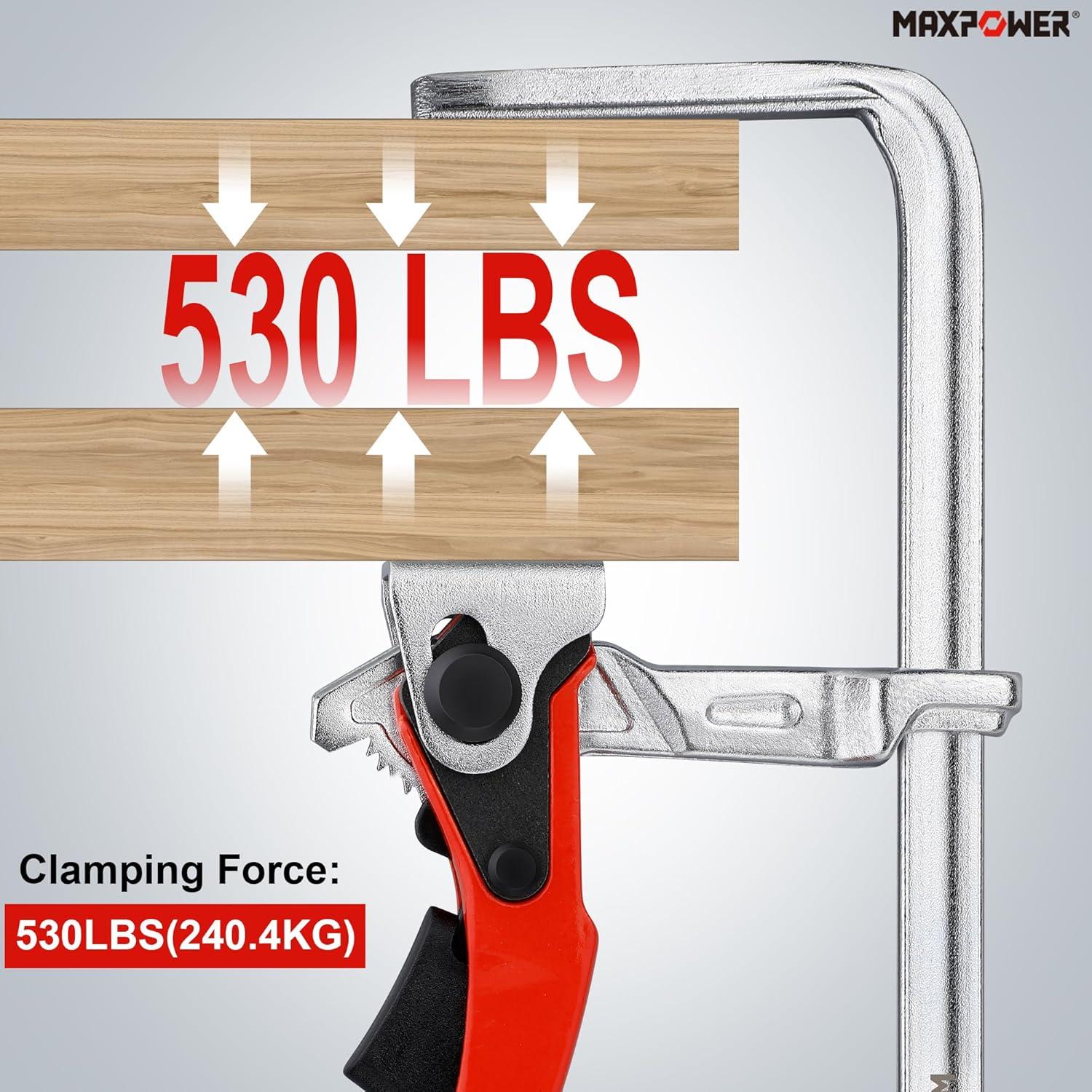 Abrazadera de Mesa MAXPOWER 20 cm 240 kg Rápida Engranaje