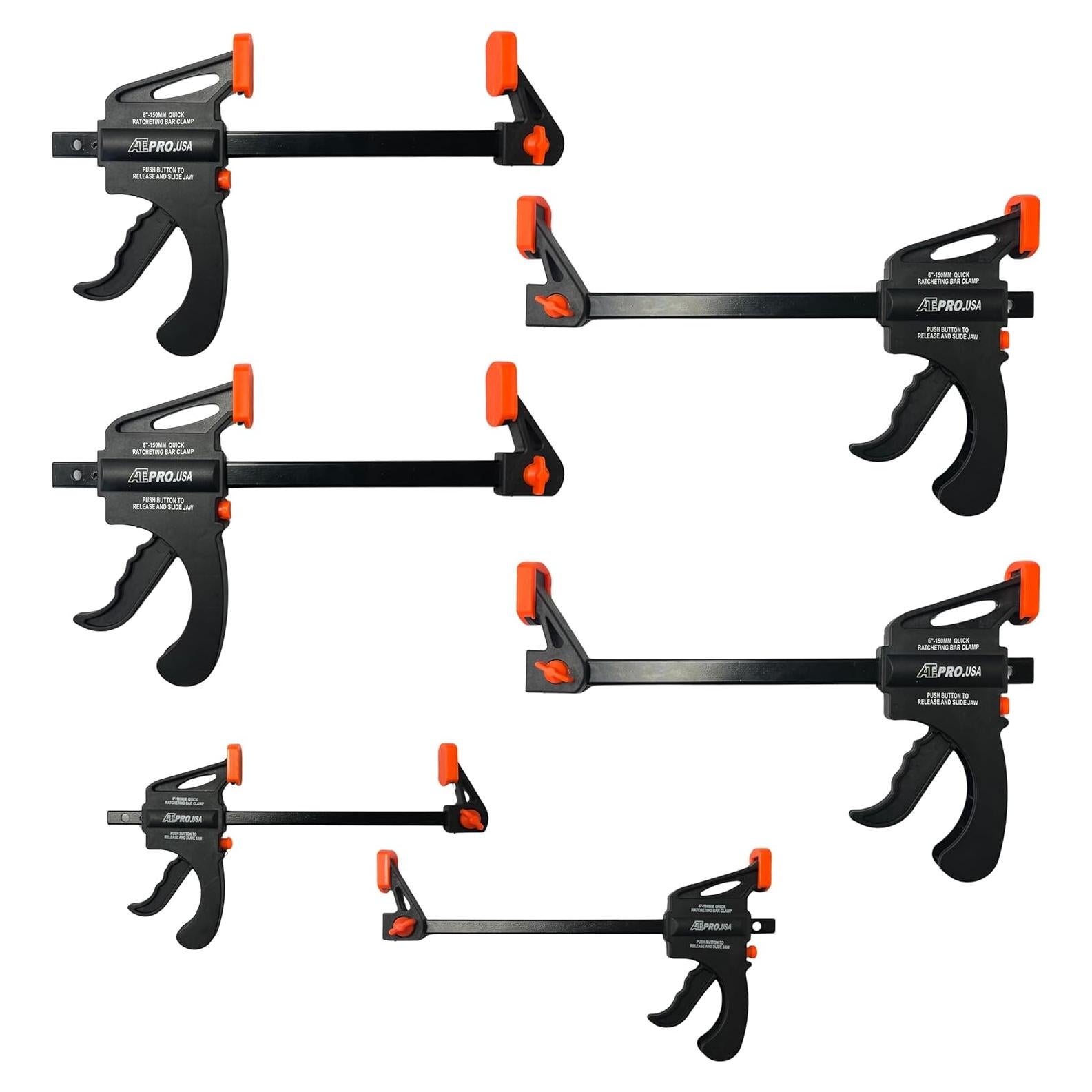 Juego de 6 Abrazaderas de Barra ATE Pro - 2x4" y 4x6"