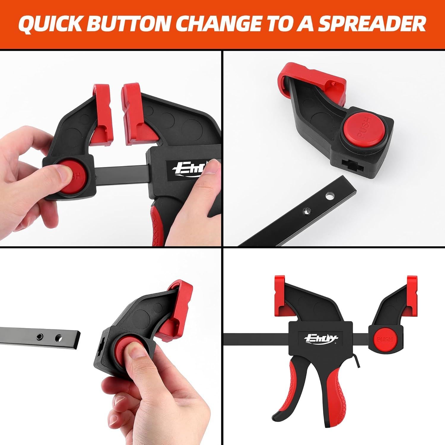 Juego de 4 Abrazaderas de Barra EHDY 15 cm Carga 77 kg