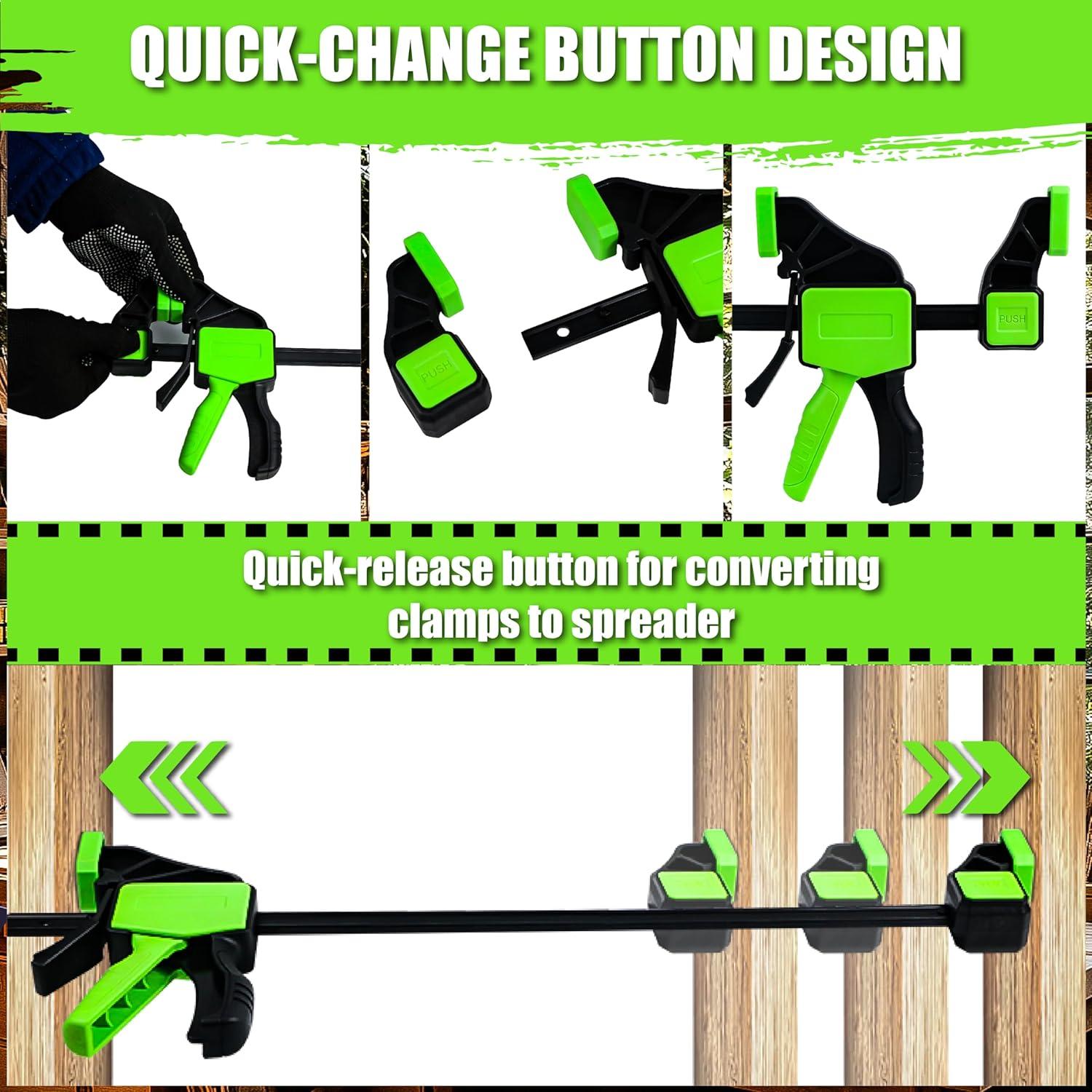 Abrazaderas de Madera SUNHZ MCKP 10-Pack 12" y 6" para Carpintería