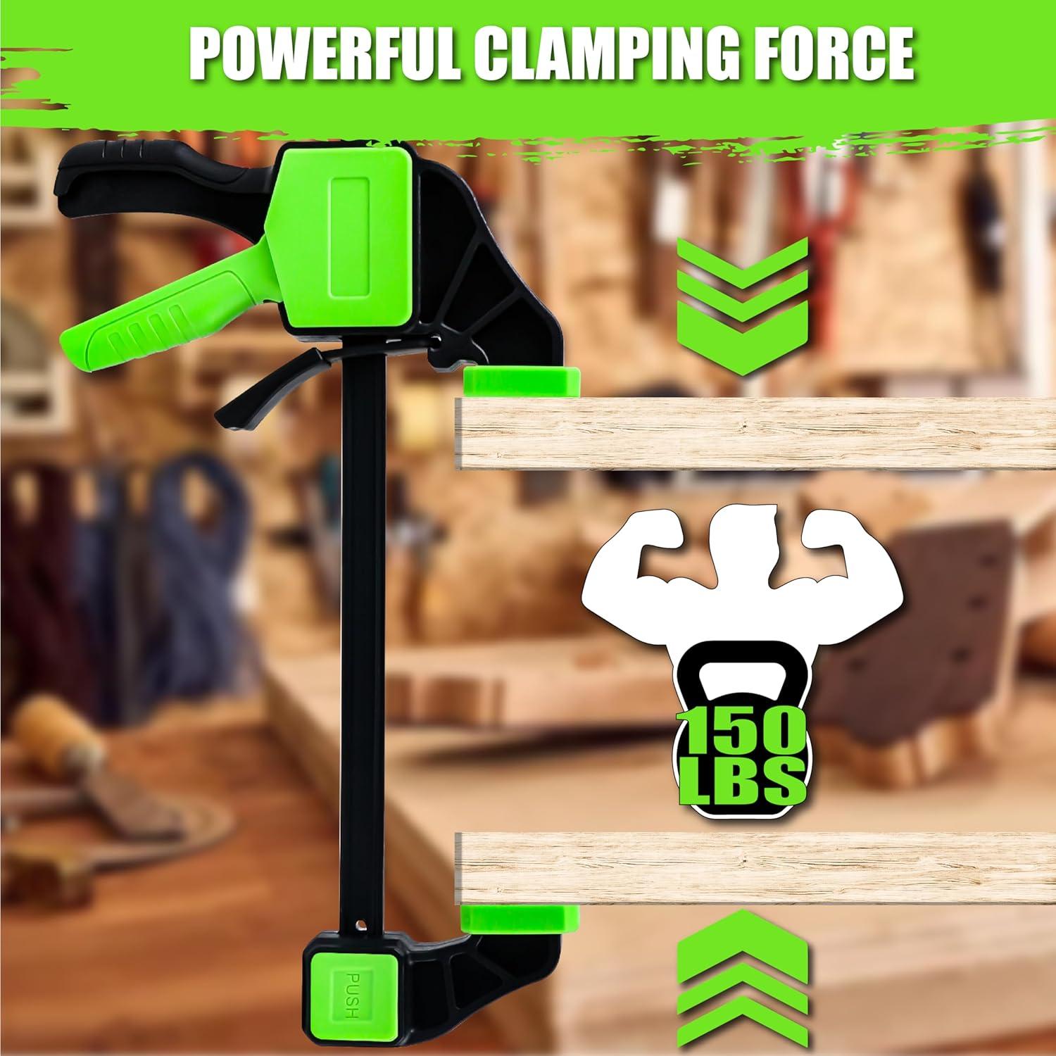 Abrazaderas de Madera SUNHZ MCKP 10-Pack 12" y 6" para Carpintería