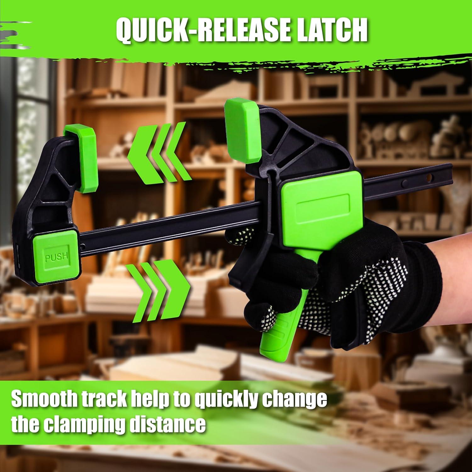 Abrazaderas de Madera SUNHZ MCKP 10-Pack 12" y 6" para Carpintería