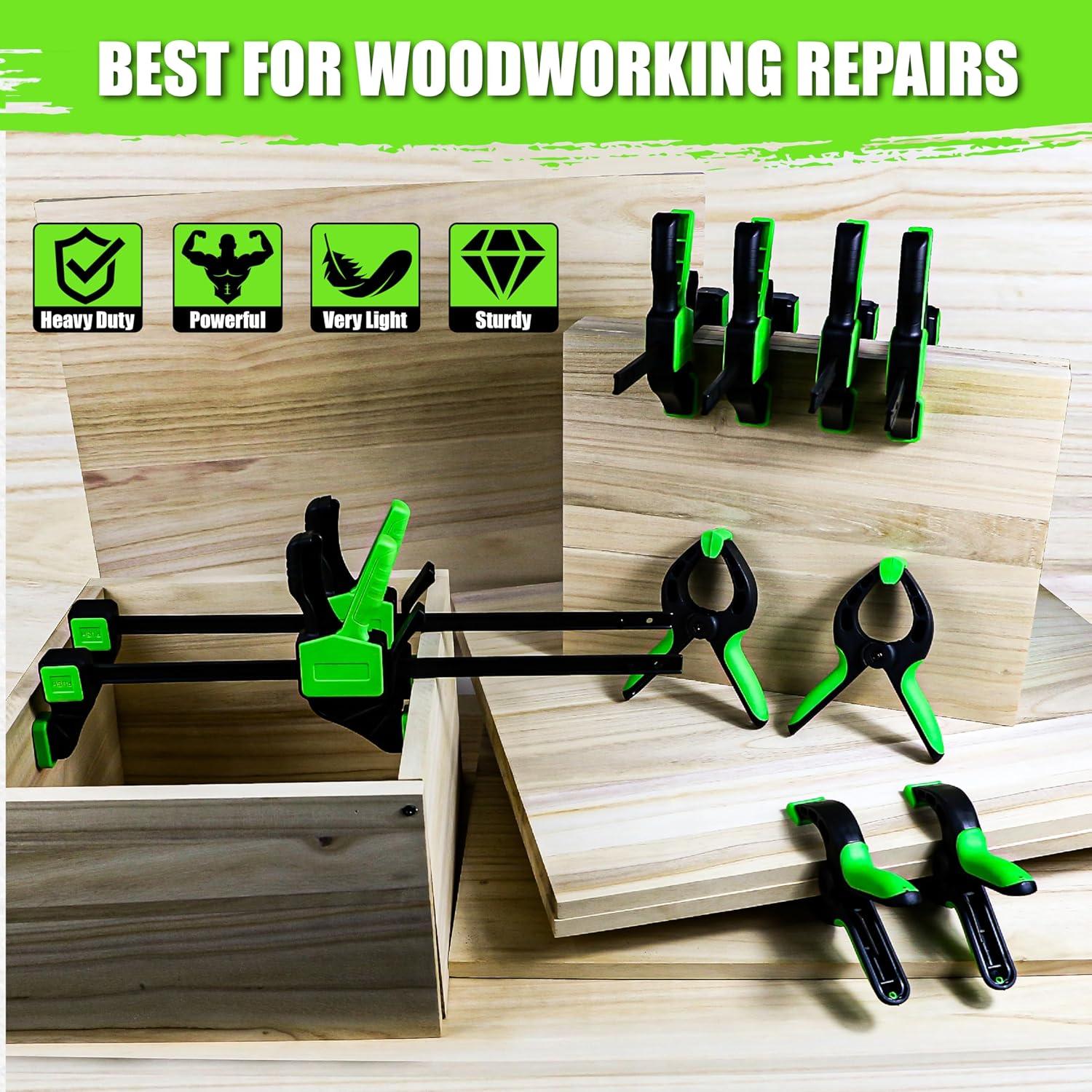 Abrazaderas de Madera SUNHZ MCKP 10-Pack 12" y 6" para Carpintería