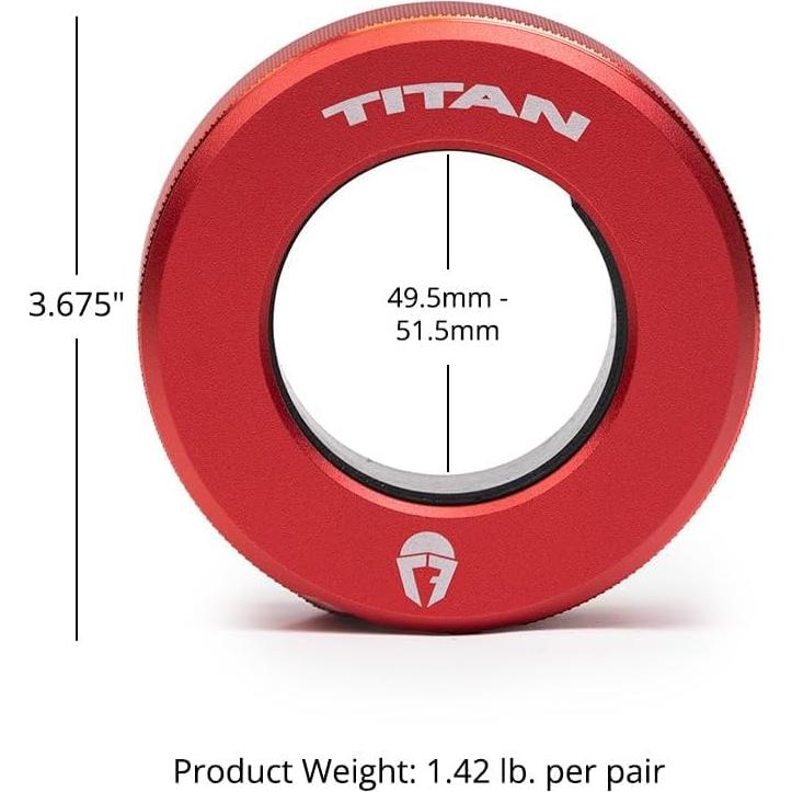 Collares de Barra Olímpica Titan Fitness TwistLock Pro Rojo