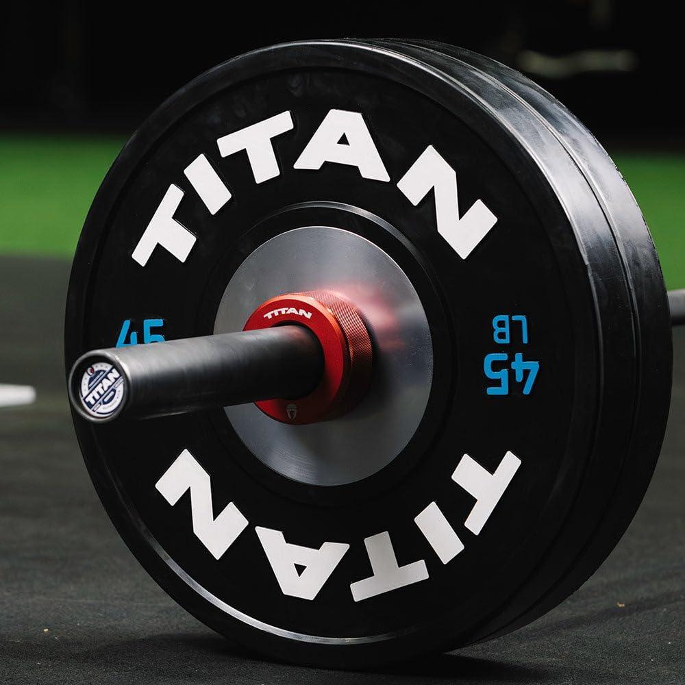 Collares de Barra Olímpica Titan Fitness TwistLock Pro Rojo