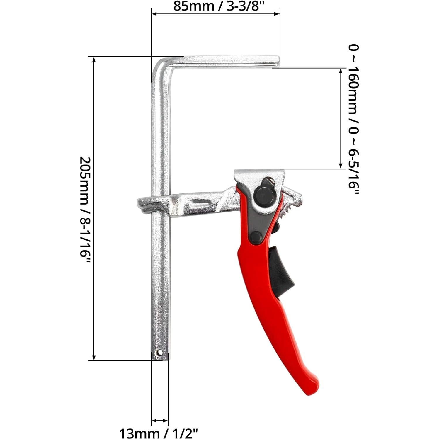 Abrazadera de Mesa de Trinquete QWORK, Paquete de 4, 16 cm