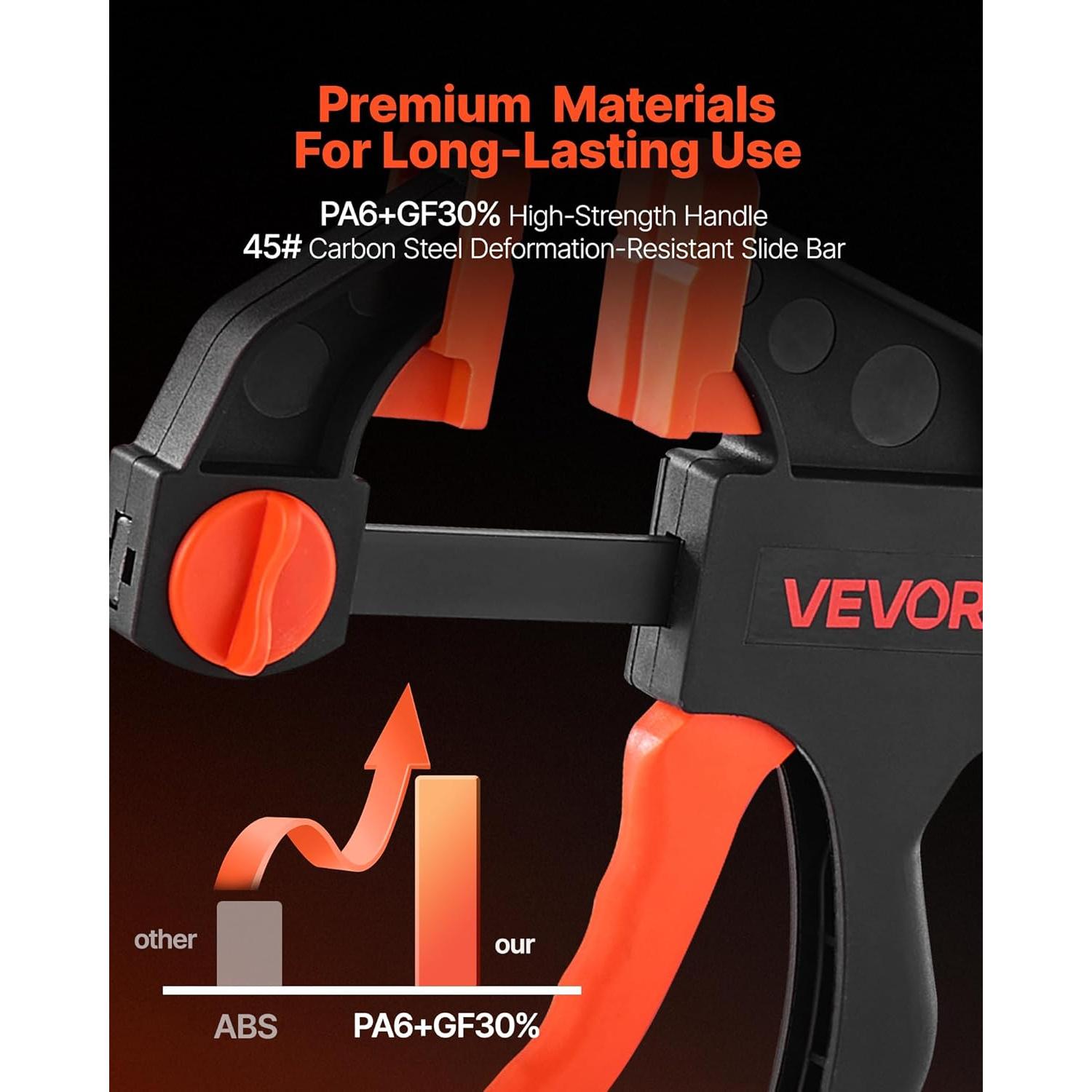 Abrazaderas para Carpintería VEVOR 30 cm y 15 cm, 4 Piezas