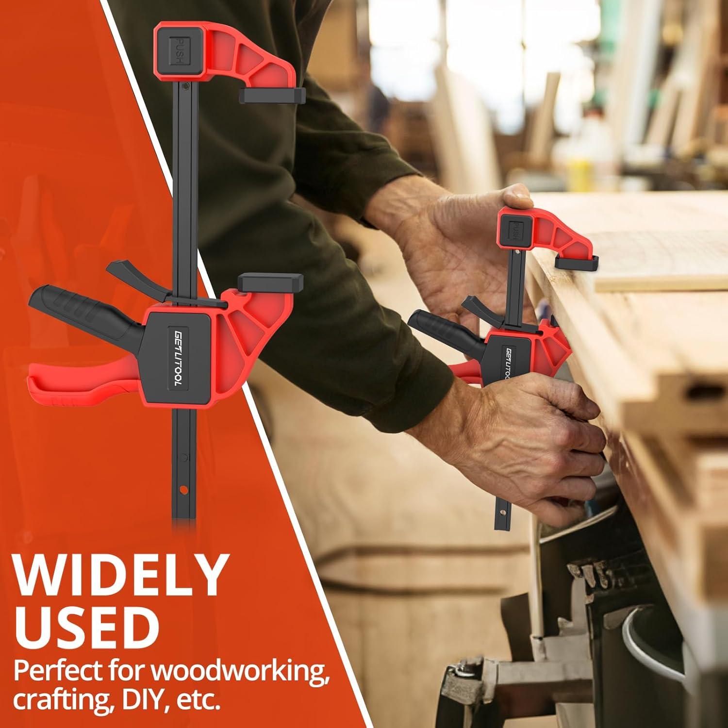 Abrazaderas de Carpintería GETLITOOL 6 Pulgadas 2 Pcs 165 lbs