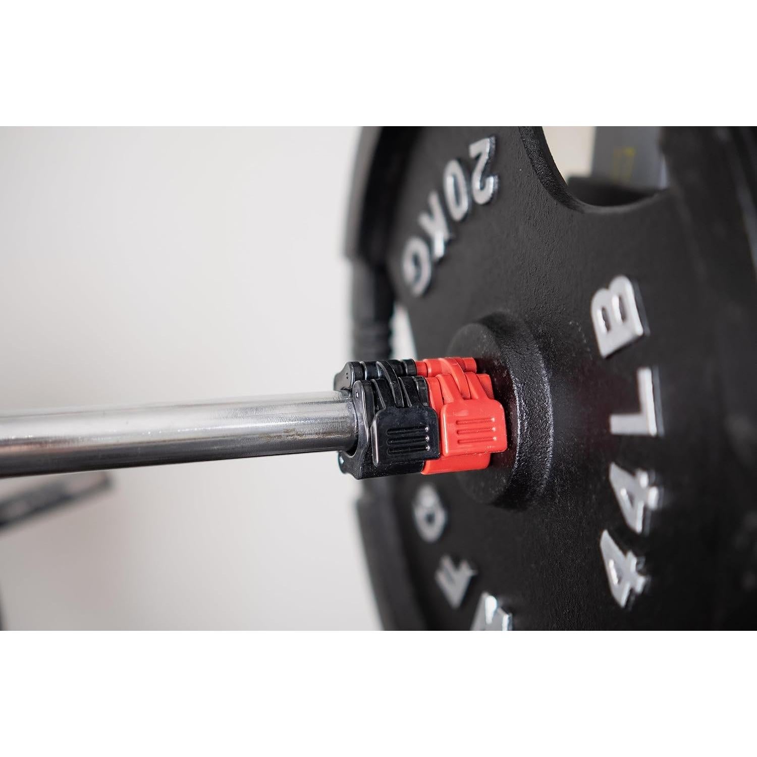 Abrazaderas de barra de 25mm GW Tech Rojo - Par de collares de pesas