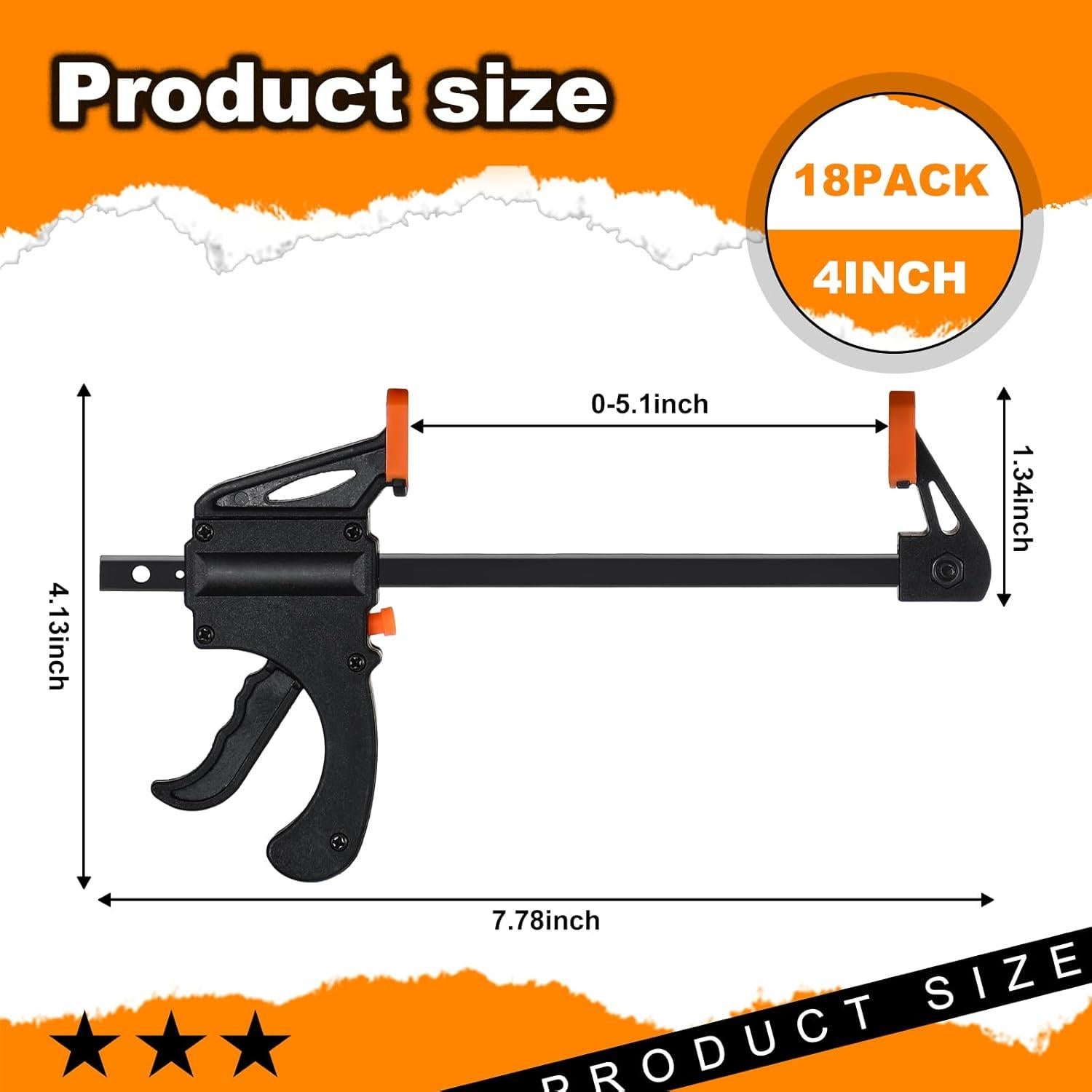 Abrazaderas de Barra 18 Pcs 10.16 cm Lasnten para Carpintería