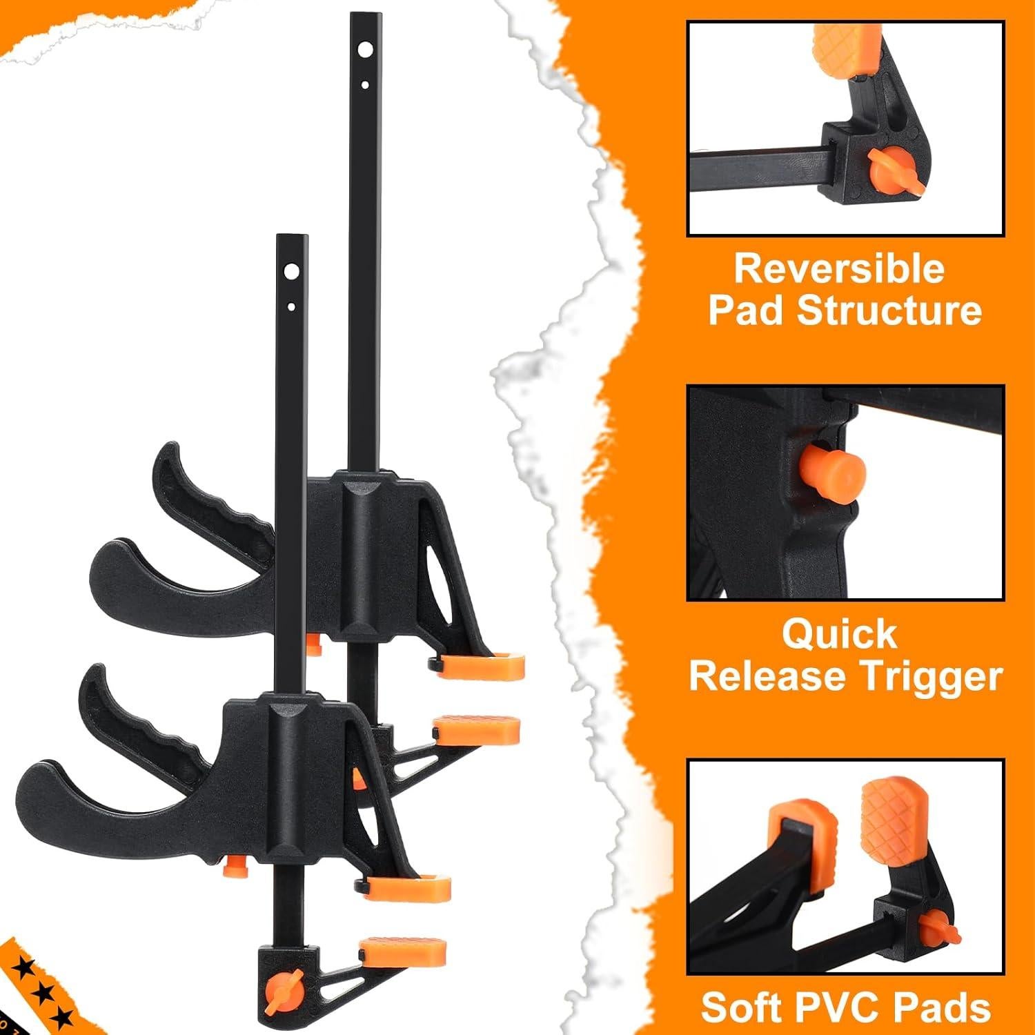Abrazaderas de Barra 18 Pcs 10.16 cm Lasnten para Carpintería