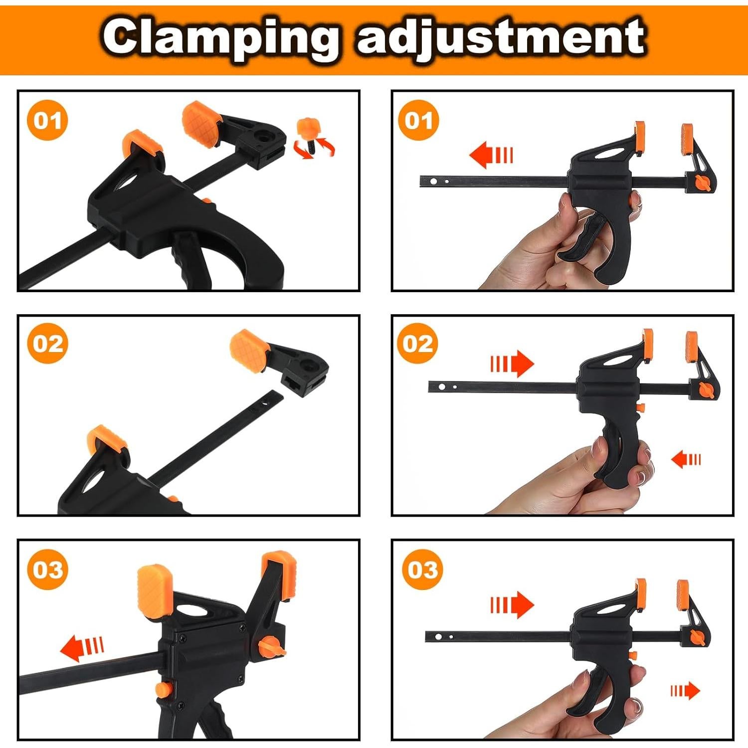 Abrazaderas de Barra 18 Pcs 10.16 cm Lasnten para Carpintería