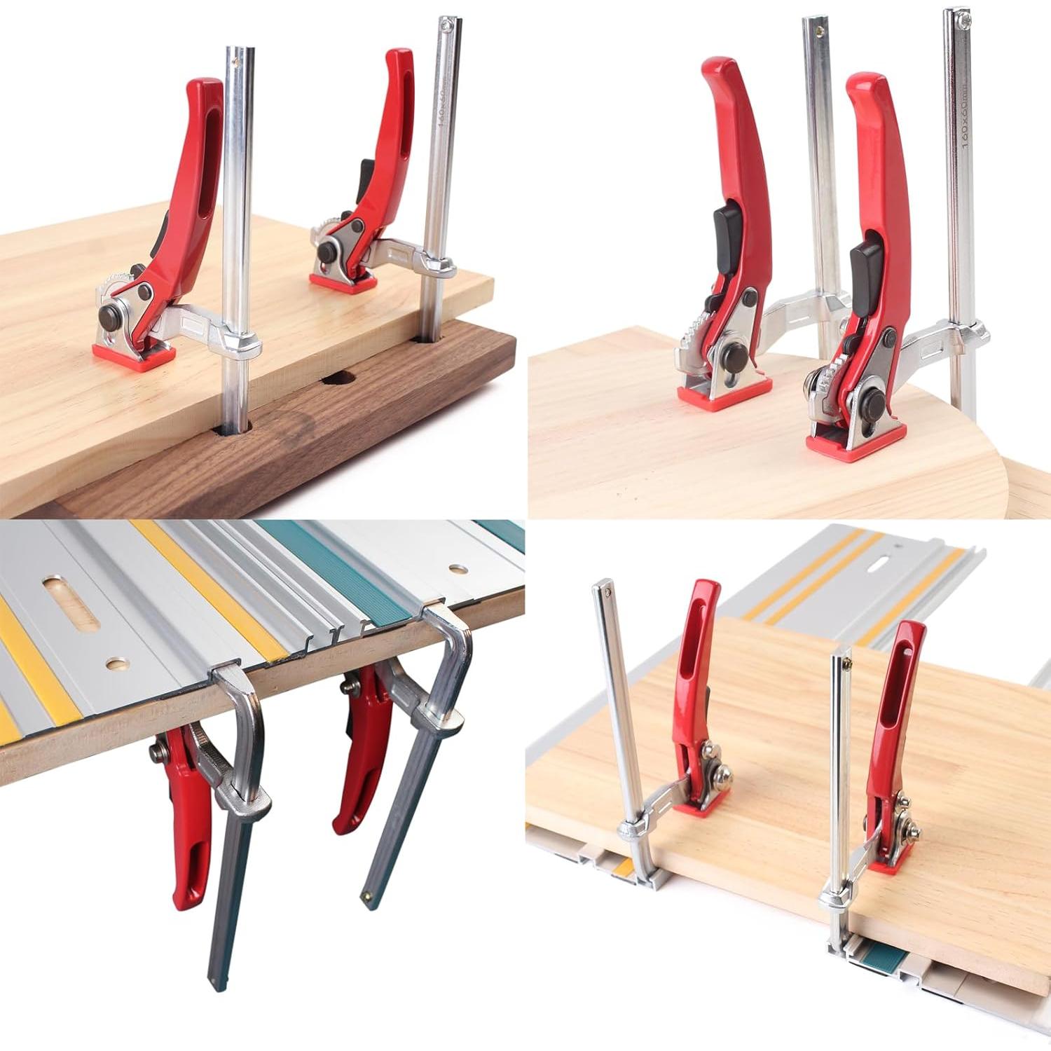 2 Abrazaderas de Mesa de Trinquete KETIPED Rojas 0-15.24 cm