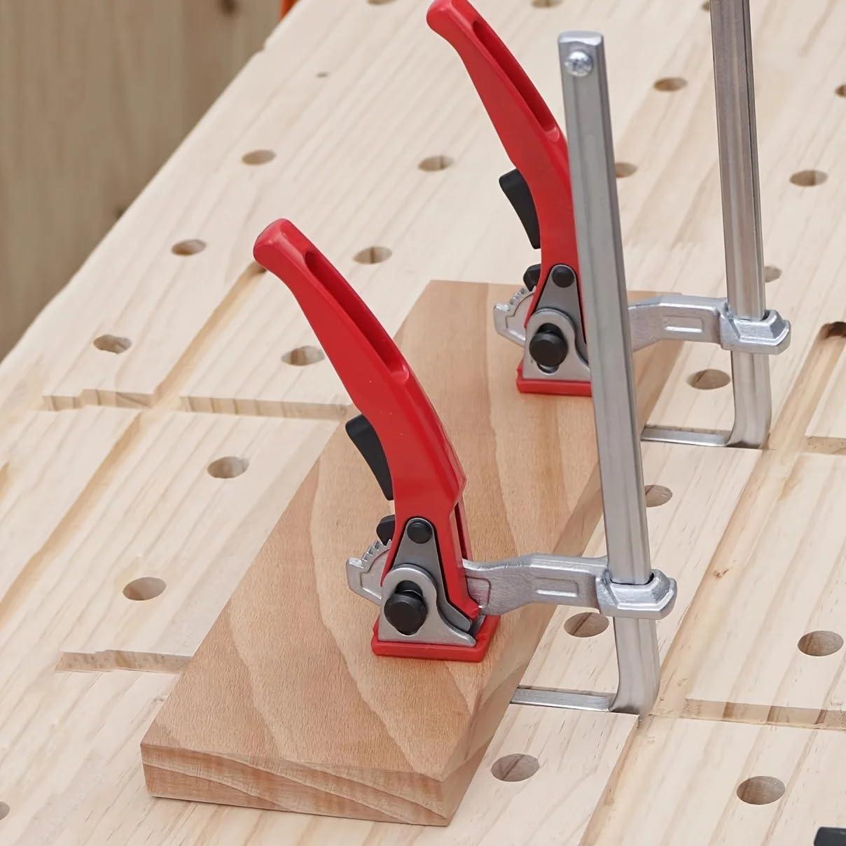 2 Abrazaderas de Mesa de Trinquete KETIPED Rojas 0-15.24 cm