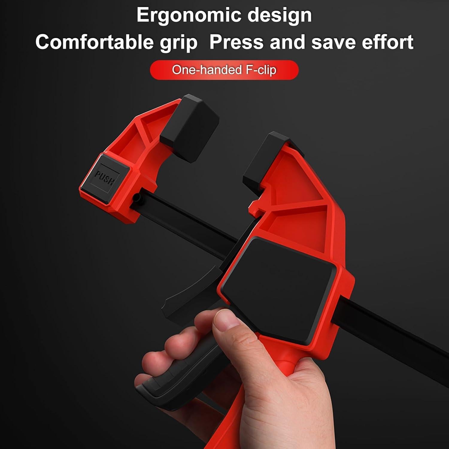 Juego de Abrazaderas F TUMAN Pro 6" y 12" - 68 kg de Fuerza