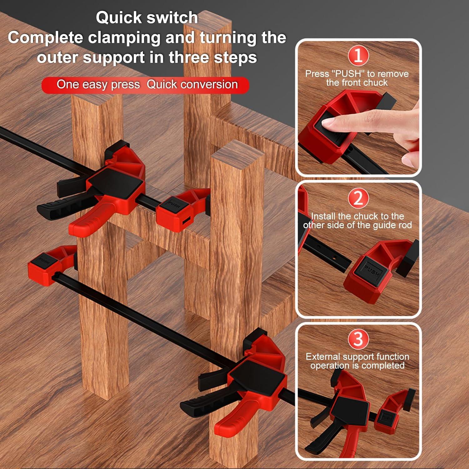 Juego de Abrazaderas F TUMAN Pro 6" y 12" - 68 kg de Fuerza