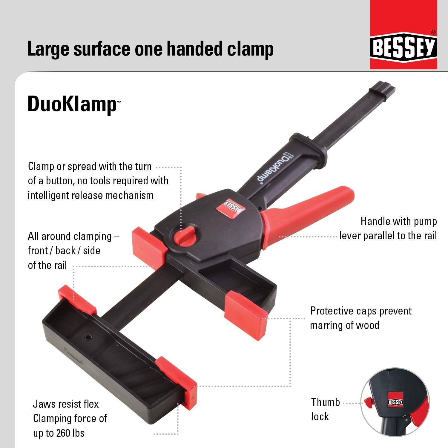 Abrazadera Manual BESSEY DuoKlamp DUO16-8 15.24 cm Negra
