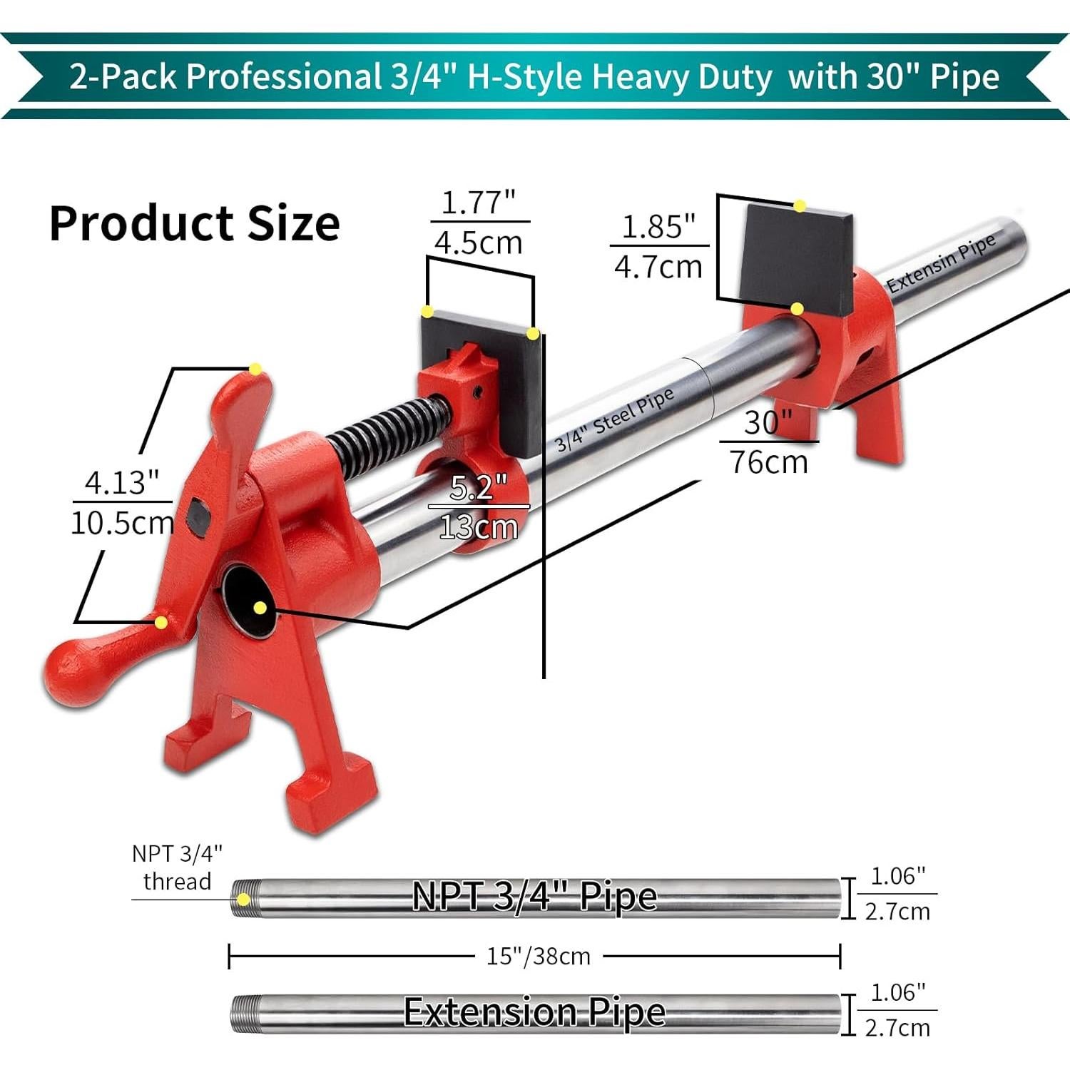 Juego de Abrazaderas de Tubo H-Style DEEFIINE 3/4" 2 Piezas