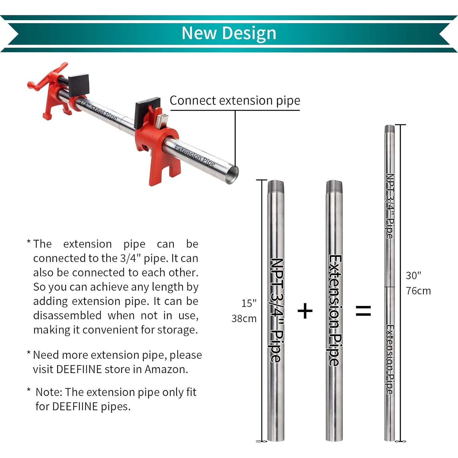 Juego de Abrazaderas de Tubo H-Style DEEFIINE 3/4" 2 Piezas