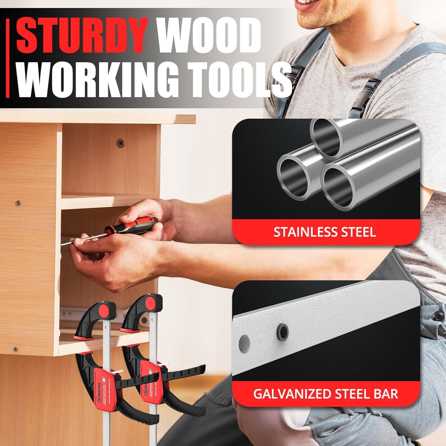 Juego de Abrazaderas para Carpintería XINQIAO 15.24 cm (4) 30.48 cm (2) 68 kg