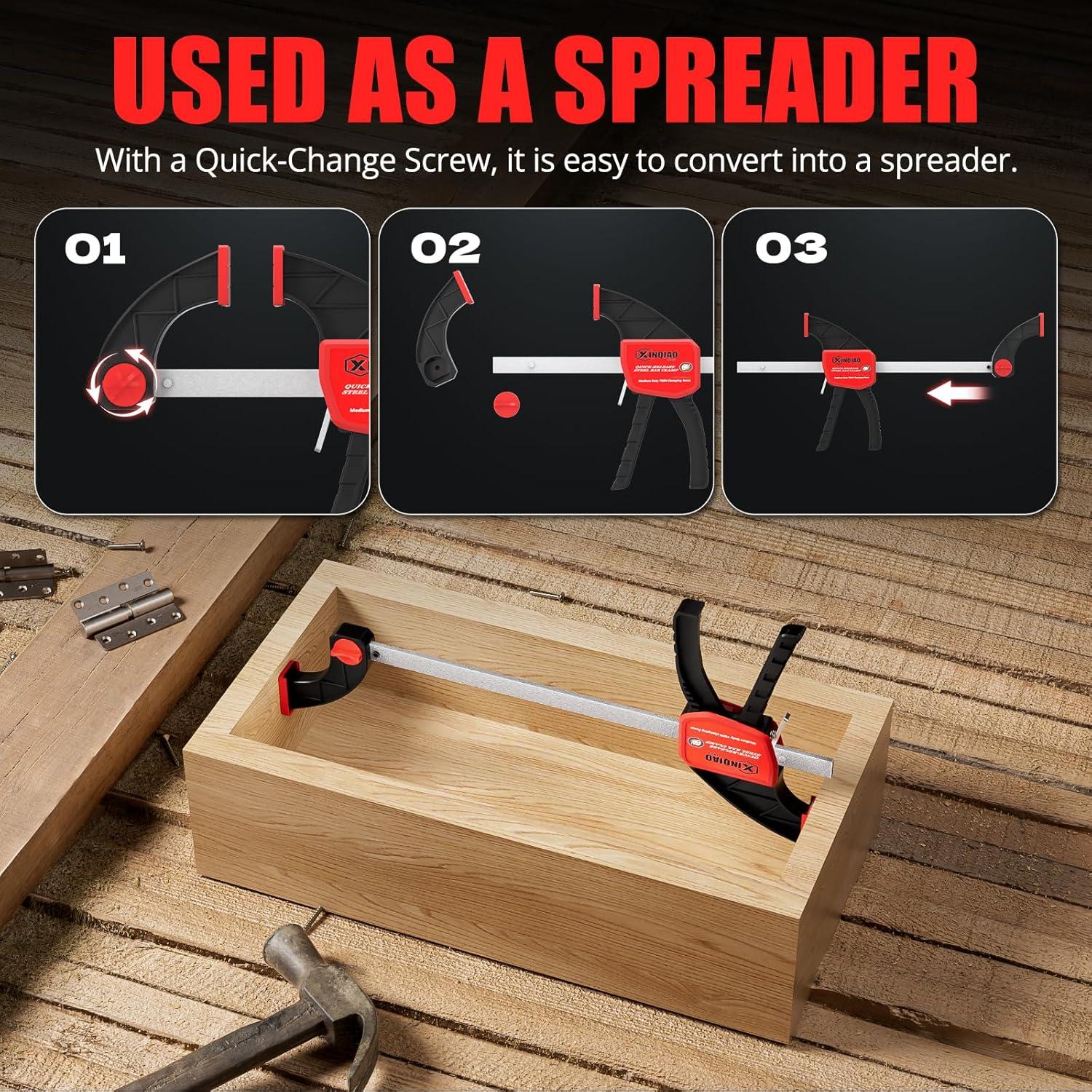 Juego de Abrazaderas para Carpintería XINQIAO 15.24 cm (4) 30.48 cm (2) 68 kg