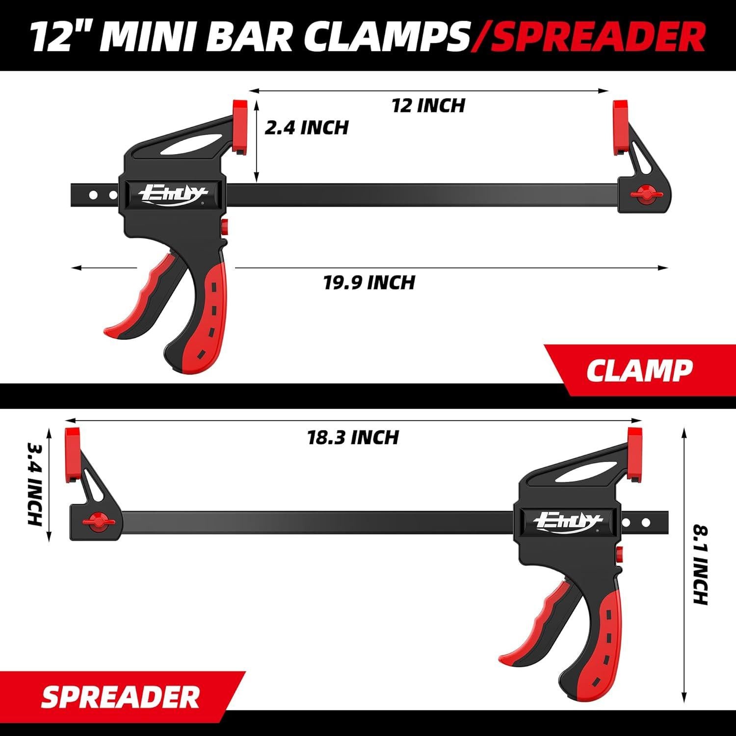 Garras de barra EHDY 30.48 cm, juego de 4 piezas, 130 kg