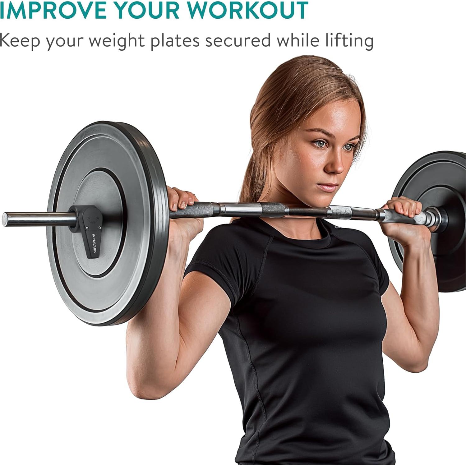 Abrazaderas de barra Navaris 30 mm - Clips de pesas seguros