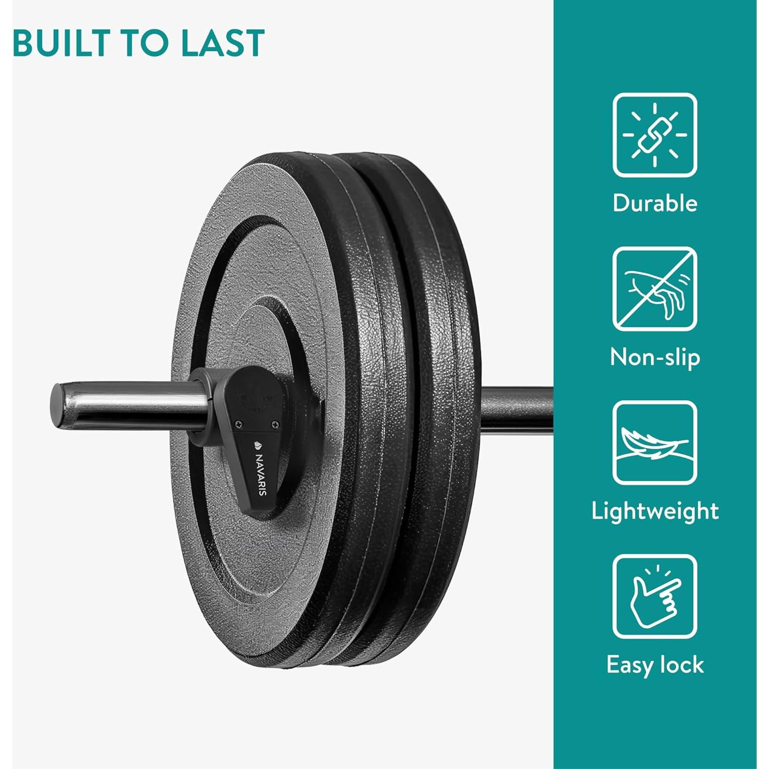 Abrazaderas de barra Navaris 30 mm - Clips de pesas seguros