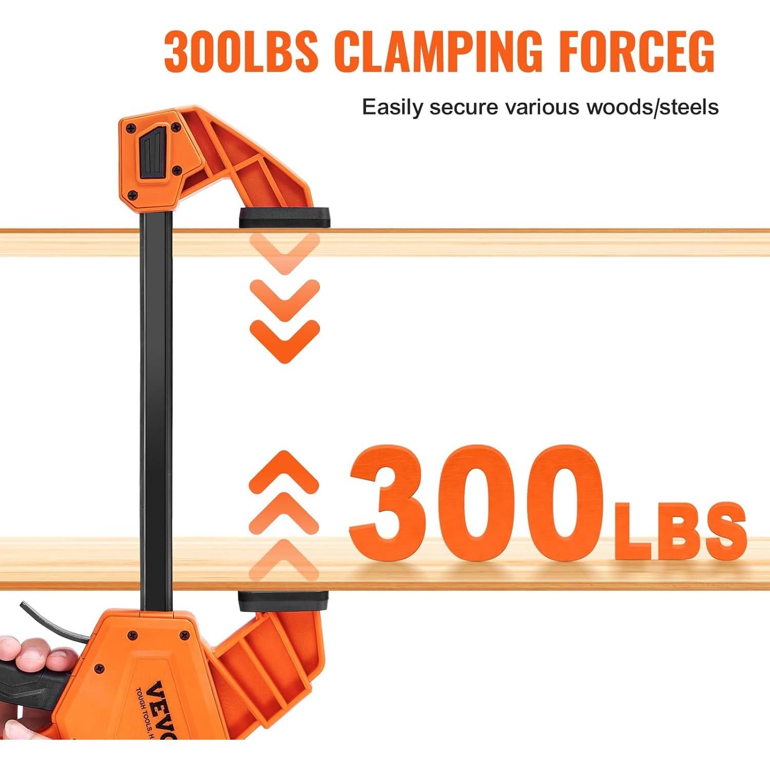 Abrazaderas de Barra VEVOR 61 cm 2-Pack con Carga 136 kg