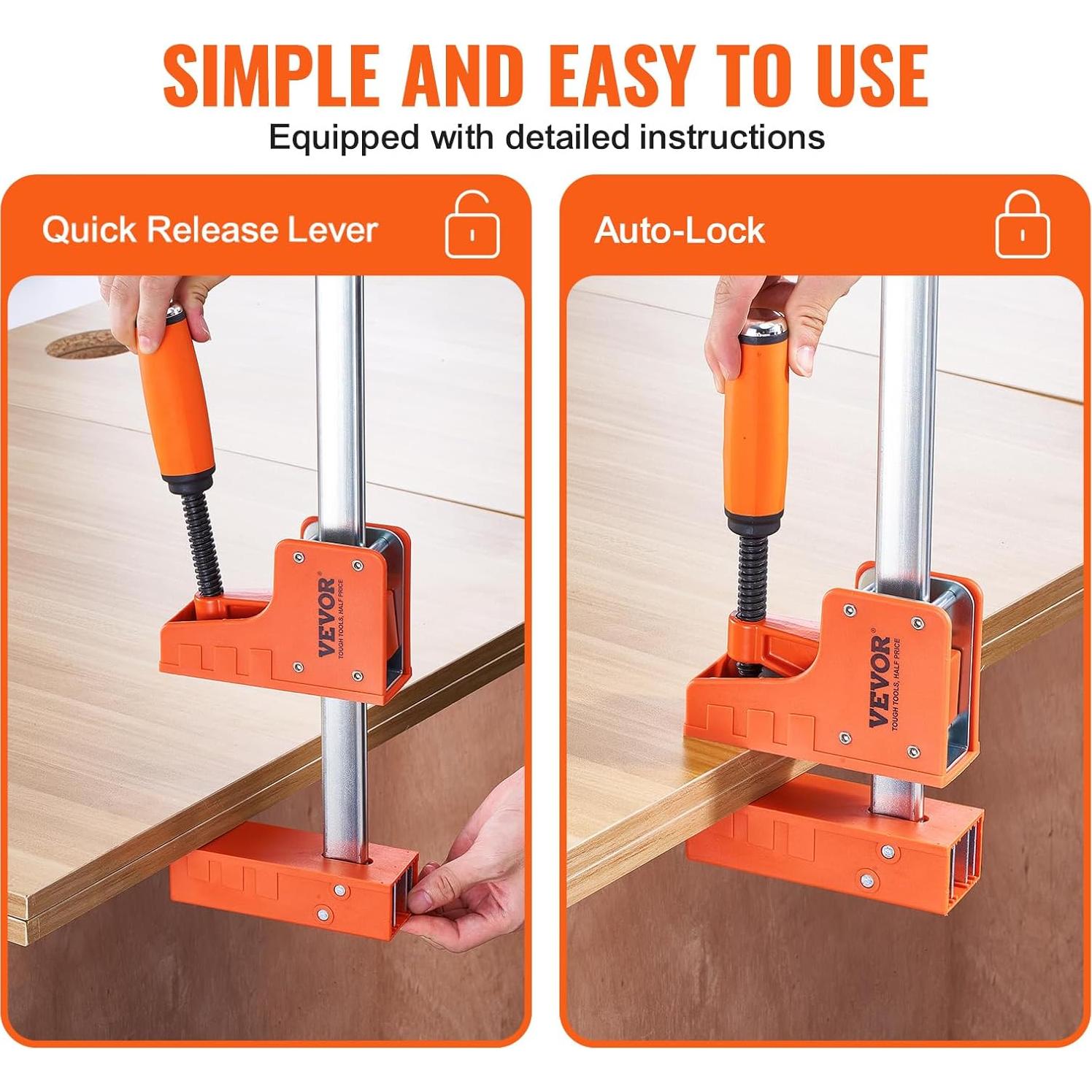 Abrazaderas para Carpintería VEVOR 50" (127 cm) 2 Pzas 499 kg