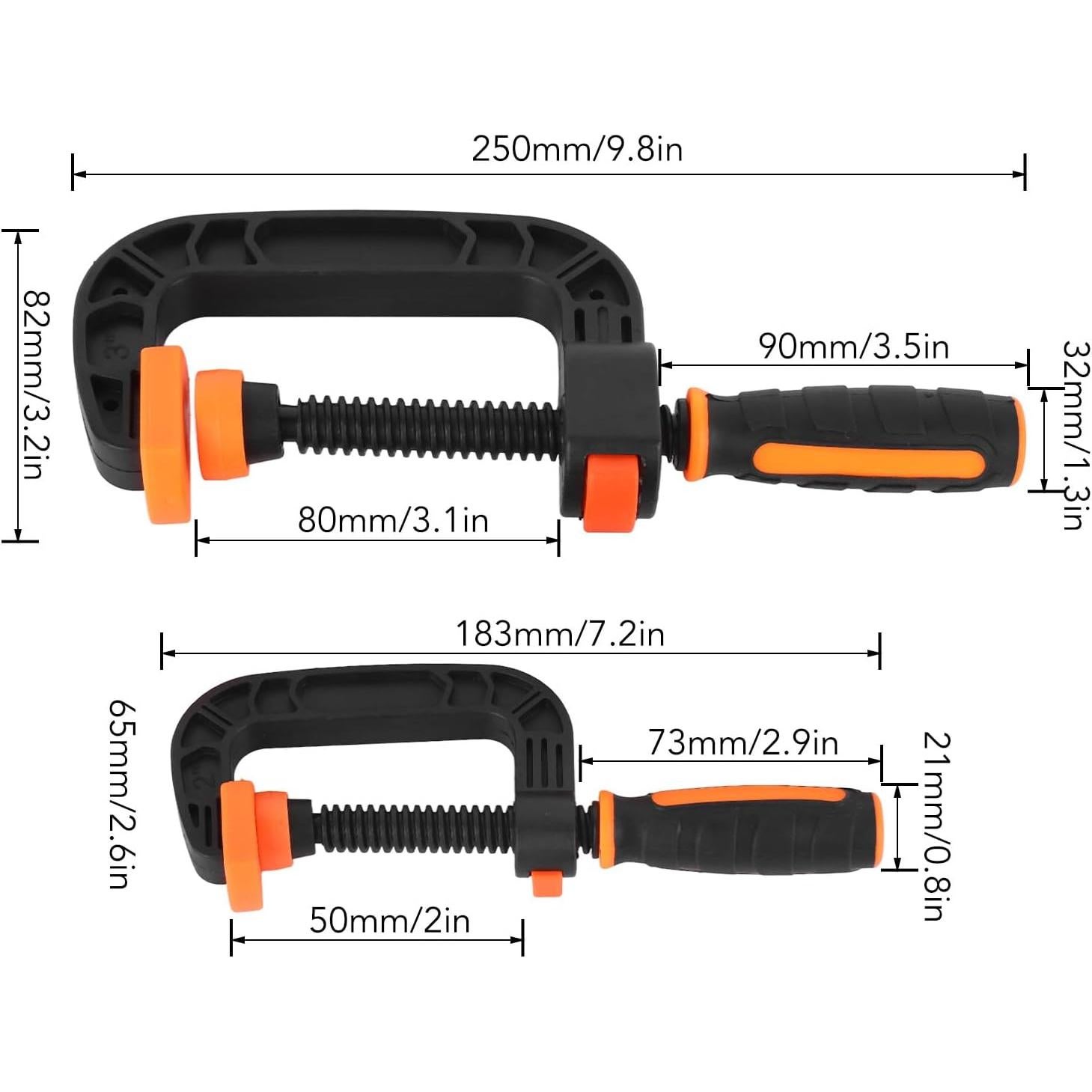 Pinzas C de Plástico Pwshymi, 2 Piezas con Botón Liberación Rápida