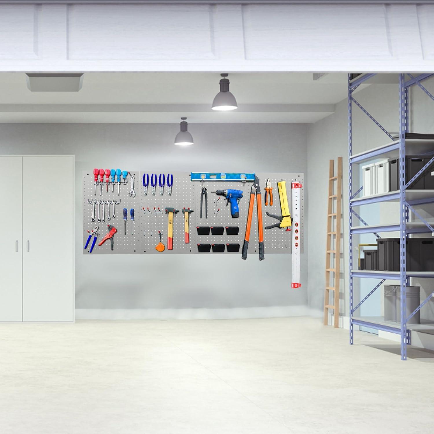 Organizador de Pared LUGO 4 Paneles 61x40.6cm con 128 Accesorios