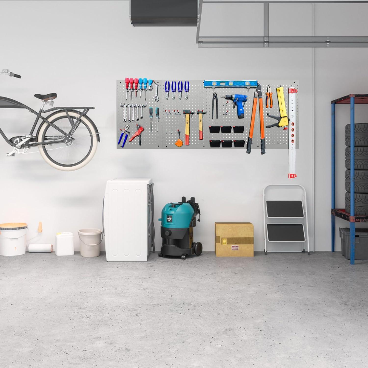 Organizador de Pared LUGO 4 Paneles 61x40.6cm con 128 Accesorios