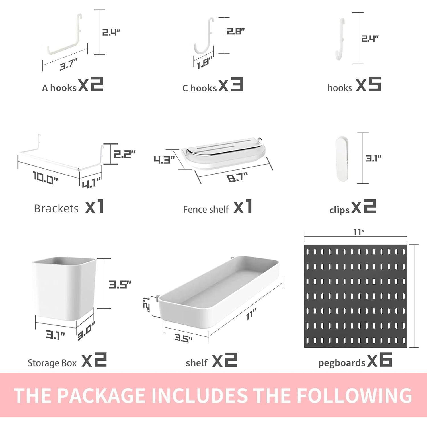 Kit Organizador de Pared JoyBHole 33x22cm con 18 Accesorios