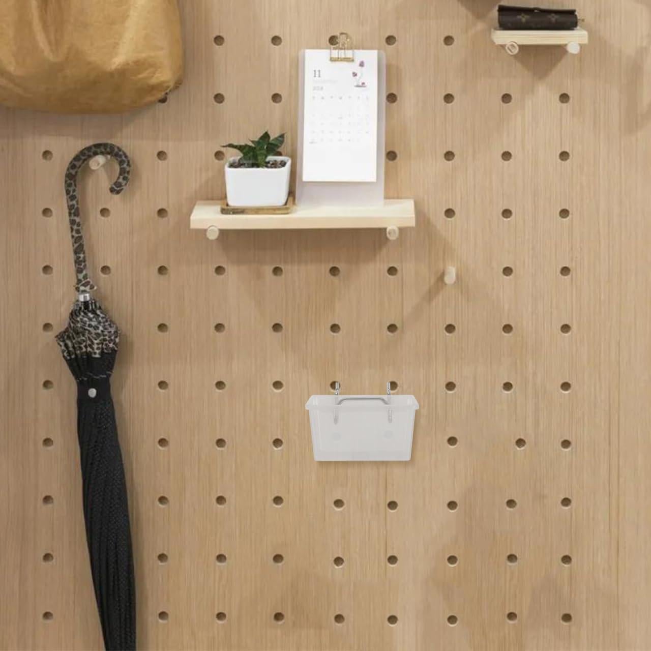 Kit de 6 Cajas de Almacenamiento Transparente POPETPOP para Tablero Perforado