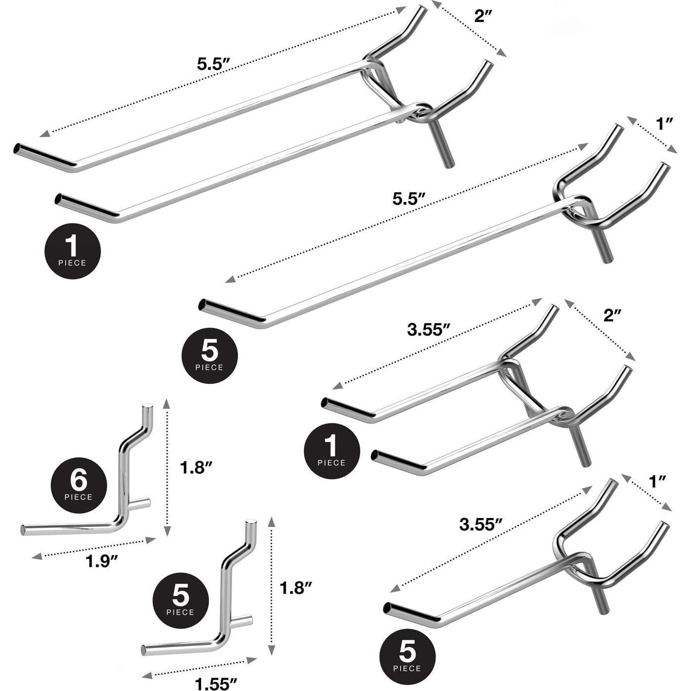 Juego de Ganchos para Tablero Perforado Stark USA 50 Piezas