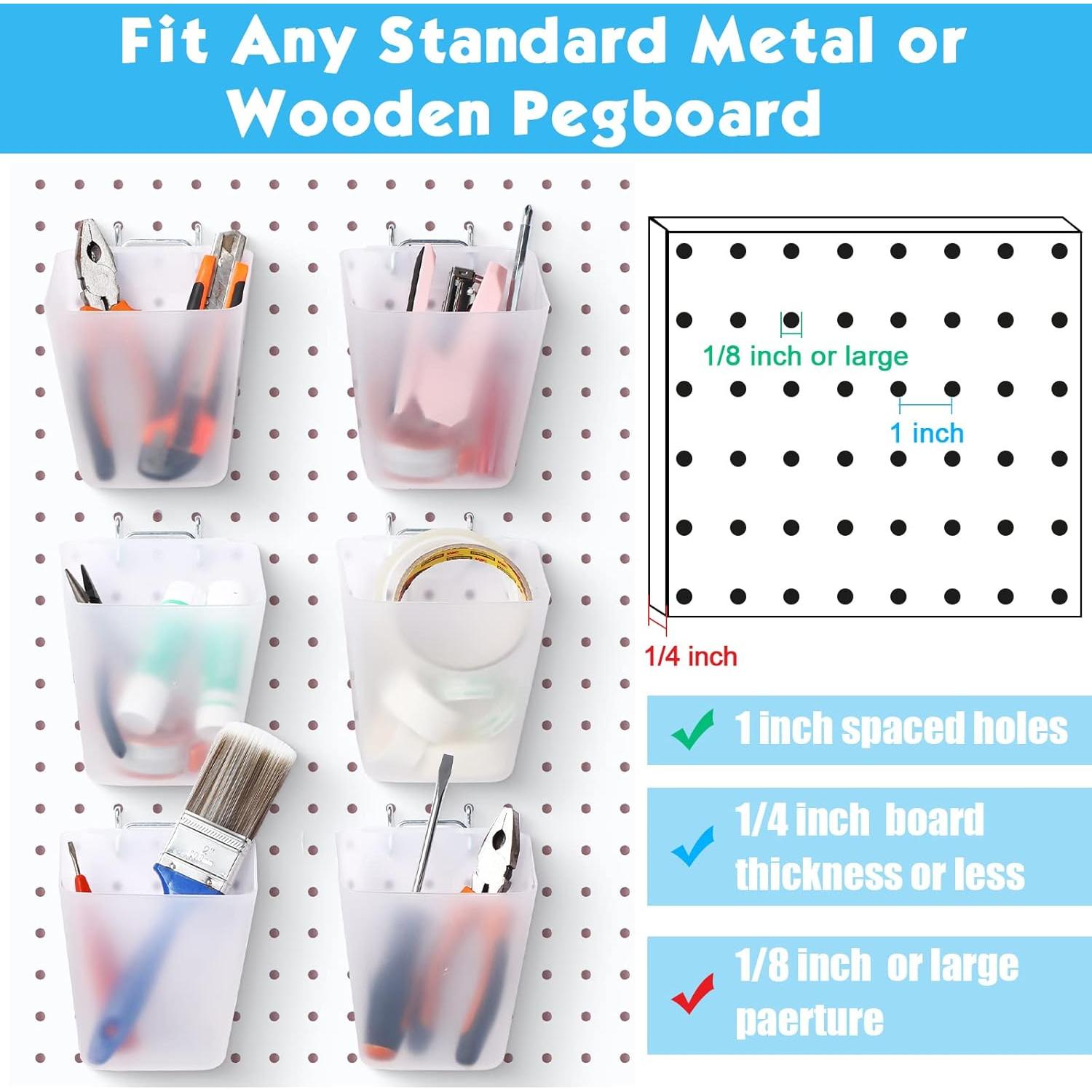 Namalu 12 Contenedores de Almacenamiento para Tablero Perforado