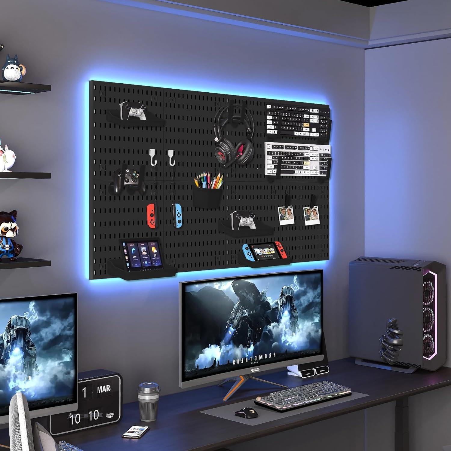 Kit Organizador de Pared Modular Hellpnoom 4 Tableros Perforados