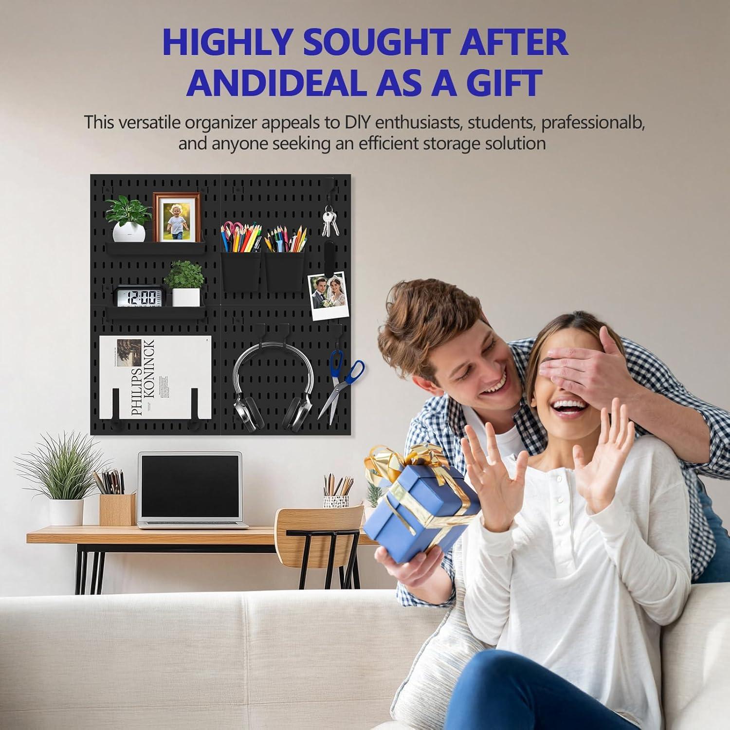 Kit Organizador de Pared Modular Hellpnoom 4 Tableros Perforados