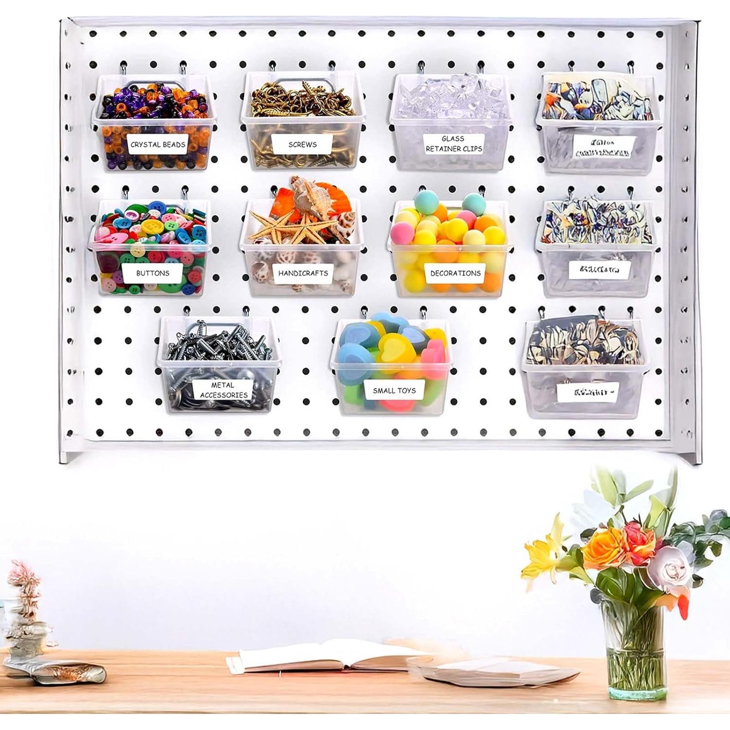 16 Organizadores Transparentes para Tablero de Clavos Mekueeex