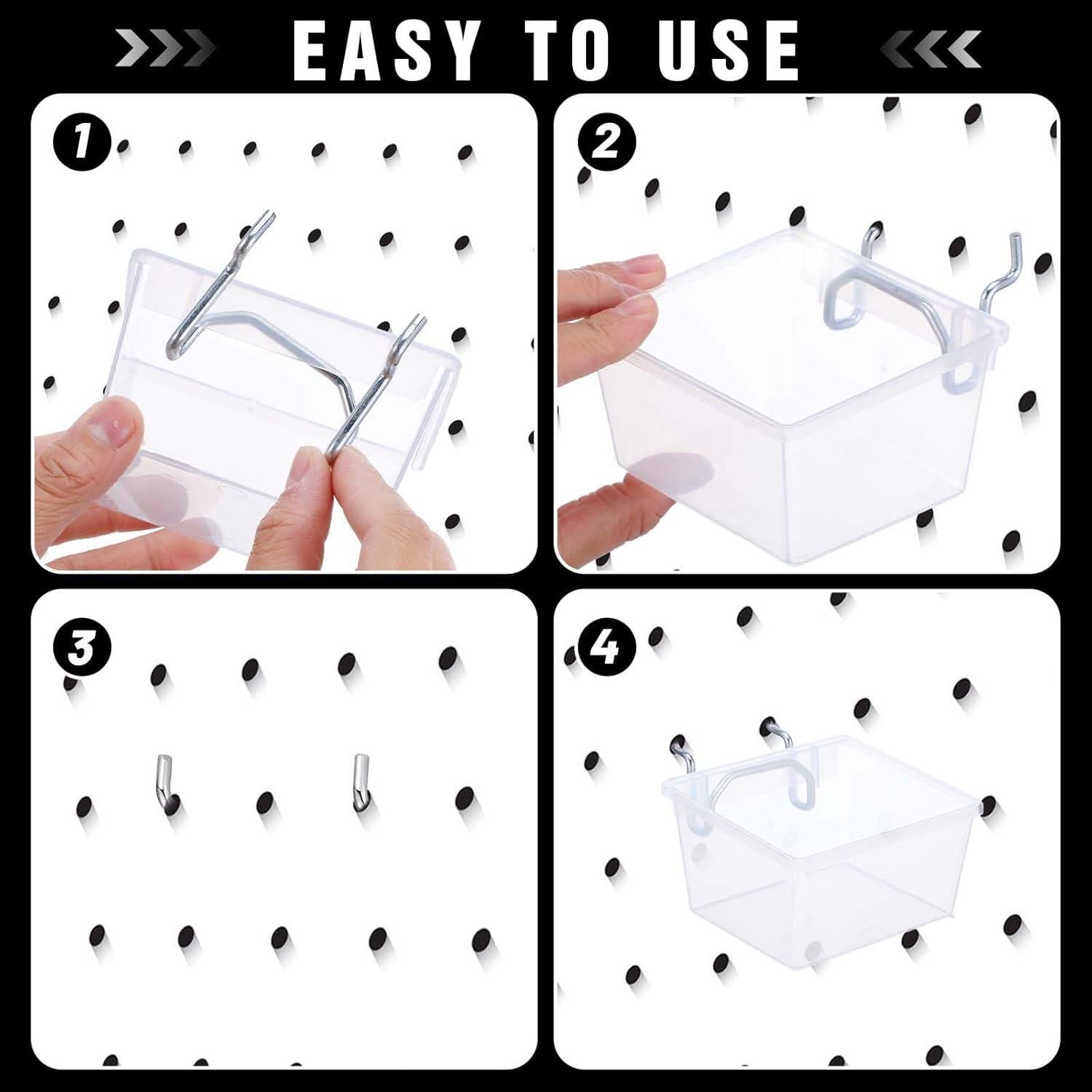 16 Organizadores Transparentes para Tablero de Clavos Mekueeex