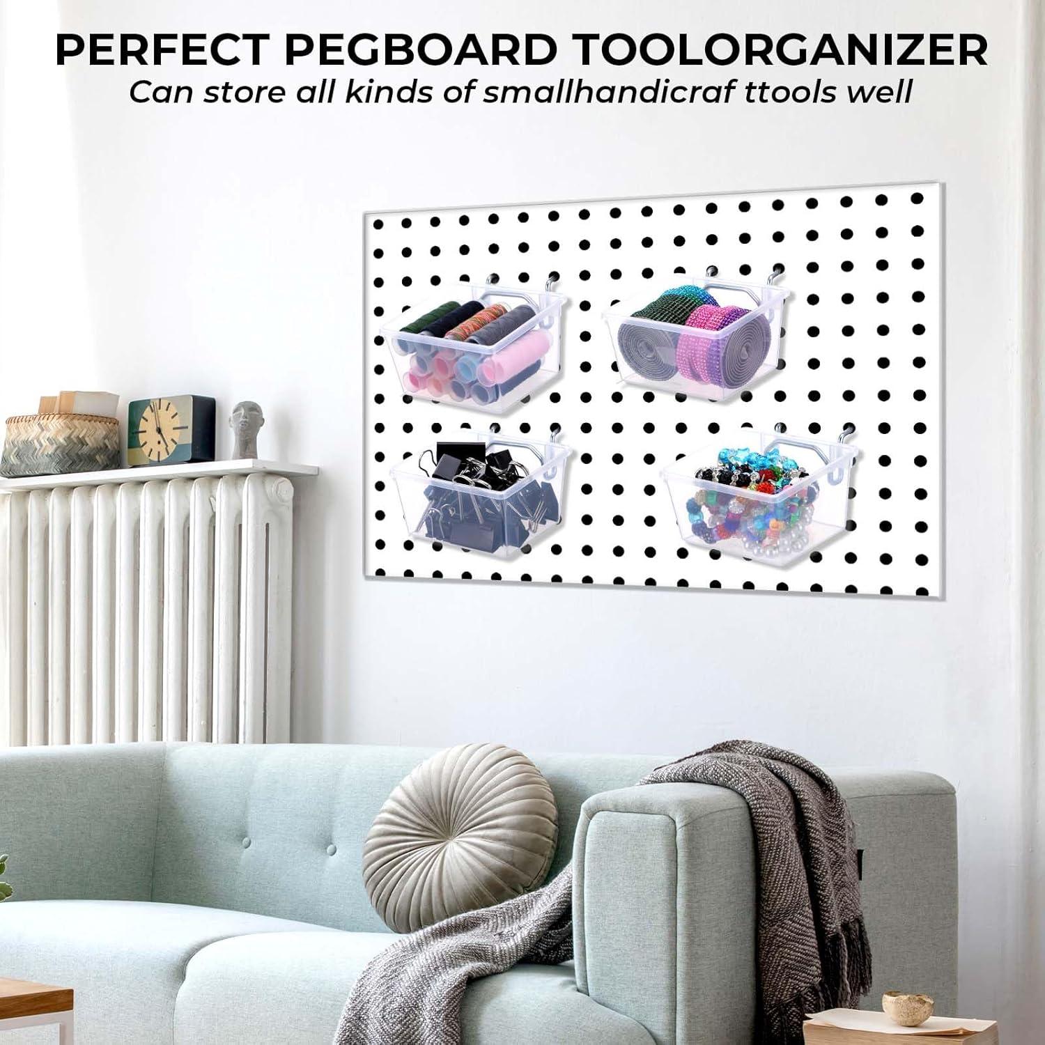 16 Organizadores Transparentes para Tablero de Clavos Mekueeex