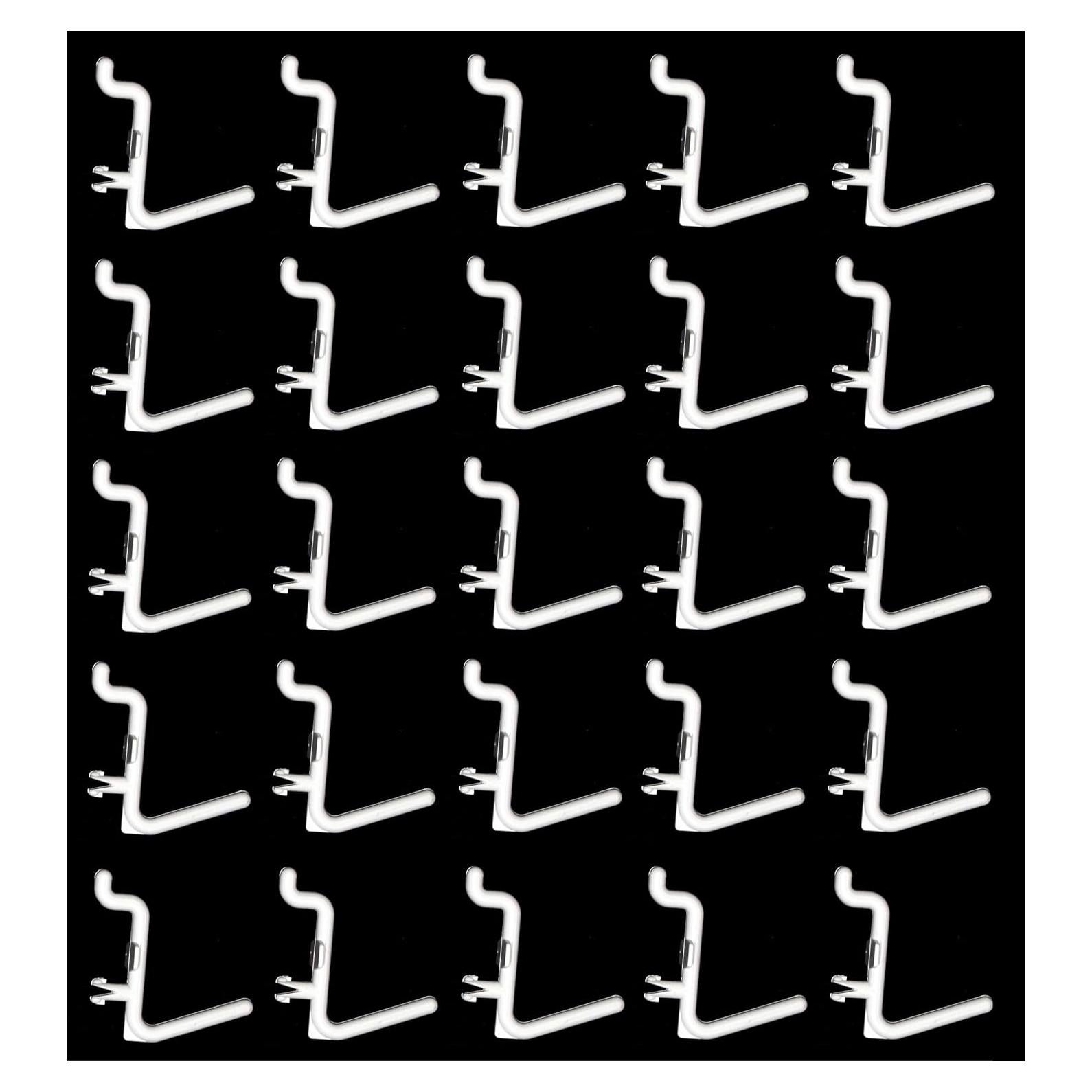 Ganchos de Tablero de Clavos Estilo L JSP 50 Unidades Blanco