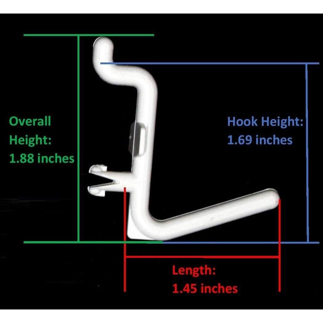 Ganchos de Tablero de Clavos Estilo L JSP 50 Unidades Blanco