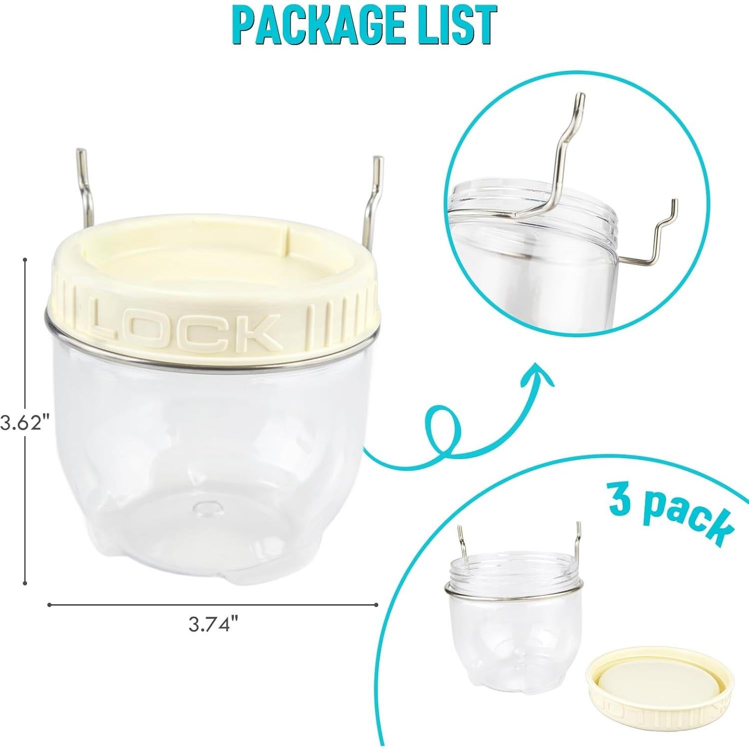 Organizador de Tablero de Clavos G.CORE - 3 Tarros Transparentes 500ml