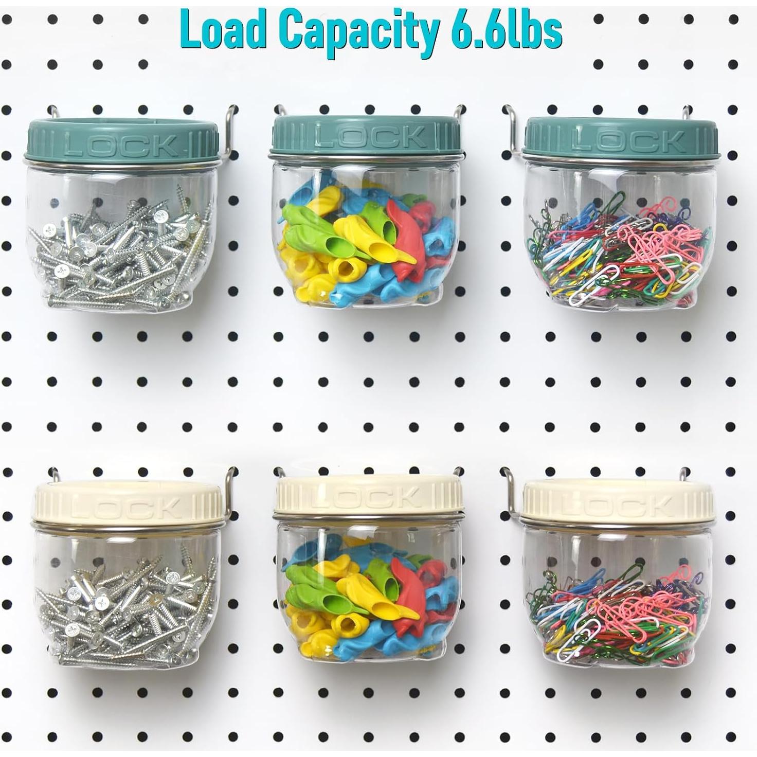 Organizador de Tablero de Clavos G.CORE - 3 Tarros Transparentes 500ml