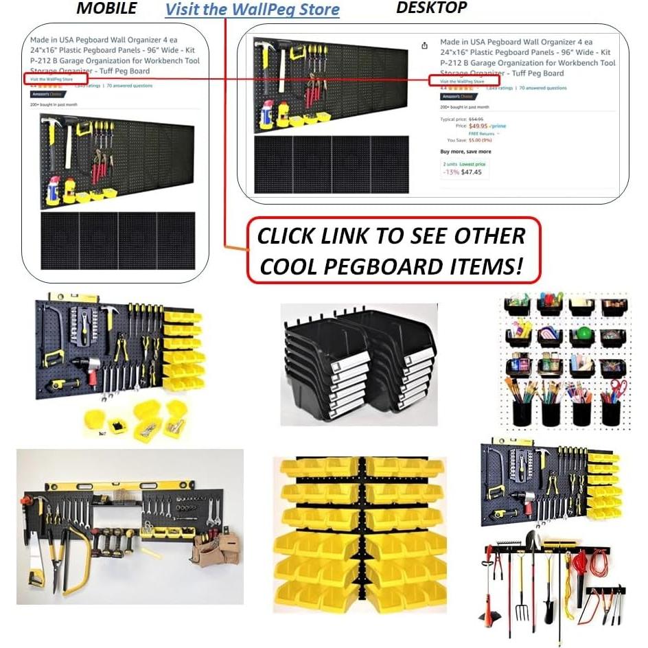 Organizador de Pared WallPeg con 3 Rieles y 15 Contenedores